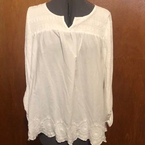 Euc Gloria Vanderbilt white boho top